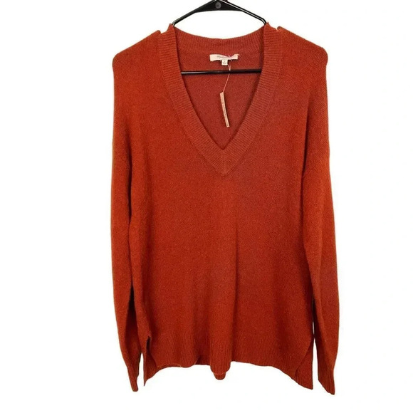 Madewell Bartlett V-Neck Pullover Sweater in Coziest Yarn Oversized Maro… - Picture 3 of 14